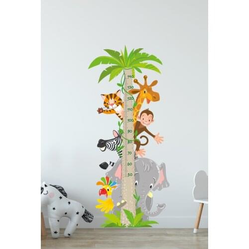 170x58 CM Cute Animals Themed Stature Meter Wall Sticker Set Elegant Design Pleasing Appearance Quality For Children Great product 2021 Great Height Gauge Wall Sticker for Trendy Kids New