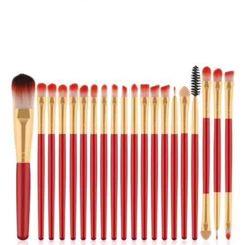 20Pcs/Set Makeup Brush Set Wooden Handle Make-up Wool Makeup Brushes Foundation Eyeshadow Eyebrow Blend Makeup Brush