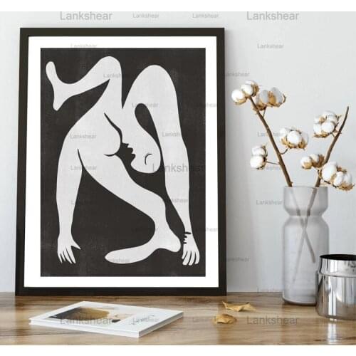 Abstract Canvas Painting Picasso Artwork Print Black and White Minimalist Poster Wall Art Picture Gallery Living Room Home Decor