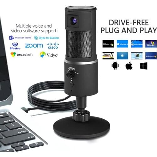 USB Digital Video Microphone with HD 1080P Camra for PC Live Vedio Recording Streaming Twitch Voice Record Webcamera for Youtube