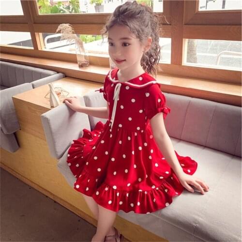 Kids Chiffon Polka Dot Dress Formal New Year Girls Dress Summer Teen Girls Princess Dress 3 8 10 12 13 Year