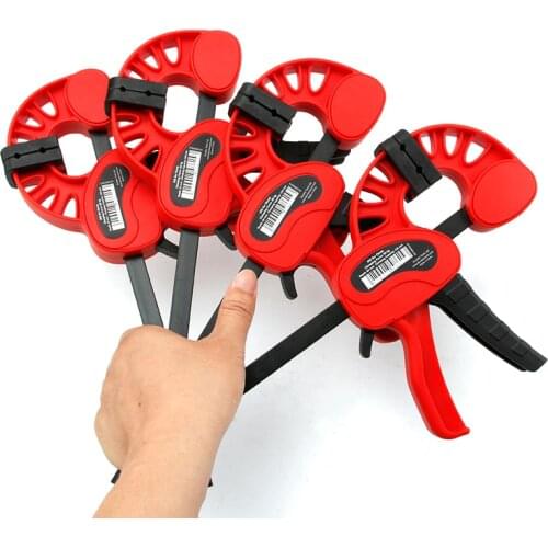 DURATEC 4pcs F Type Woodworking Clip Quick Grip Clamp Quick Ratchet Release DIY Carpentry Hand Tool One-Handed Traps