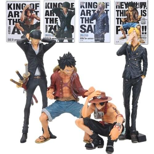 15-25cm Anime Monkey D Ace King Of Artist Roronoa Zoro Sanji brinquedos Action Figure model Toys Christmas