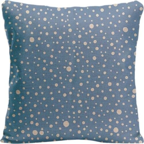 Cotton Linen White Dots Blue Background Throw Pillow Case Decorative Cushion Cover Pillowcase Customize Gift By Lvsure For Seat