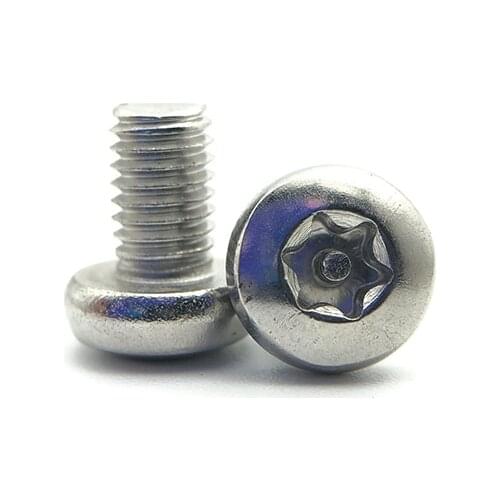M5 x 10/12/14/16/18/20mm long 6 torx bolts security screws round head thread male safety screw with column stainless steel 50pcs