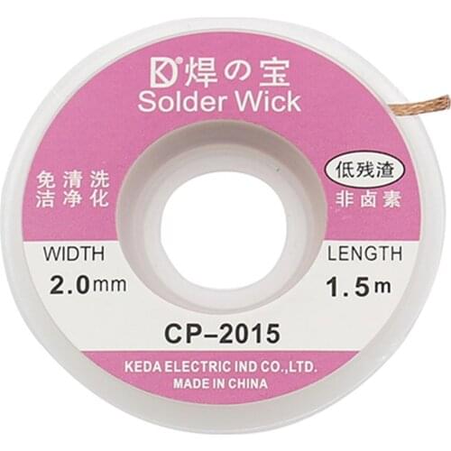 5 ft 1.5m 2.0mm Copper Desoldering Braid Solder Remover Wick Wire Cable