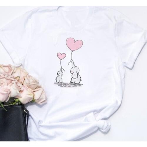 Cute Kawaii Tshirts New Fashion Women Summer Short Sleeve T Shirts Lovely Dumbo Flying Elepant Print Harajuku T-shirts Tee Tops
