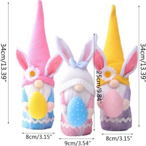 Easter Faceless Doll Rabbit Egg Happy Easter Decorations For Home Bunny Easter H58C