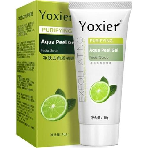 Peeling Facial Cleanser Exfoliating Face Scrub Peeling Gel Lemon Vitamin C Remove Acne Detoxifies Skin Care All Skin Types 40g
