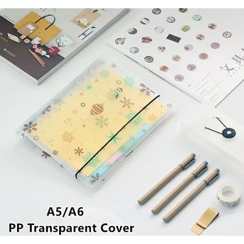 Sharkbang A6 A5 Transparent Loose Leaf Binder Notebook Journal diary Cover Agenda 2021 Planner Spiral Refill Notebooks