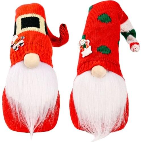 Christmas Knitted Bend Hat Dwarf Gnome Doll Ornaments Cute Cartoon Dwarf Elf Home Decor Christmas Celebration Desktop
