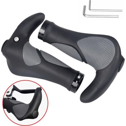 Bicycle Steering Wheel Handle Grips Bike Ergonomic Handlebar TPR Rubber Integrated Shock Absorption MTB Cycling Hand Rest Parts