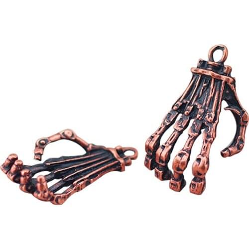 5pcs,22*37mm,Retro Style Ghost Hand Machine,Antique Copper Color Plated Alloy,With Zakka Handmade Necklace Pendant Jewelry