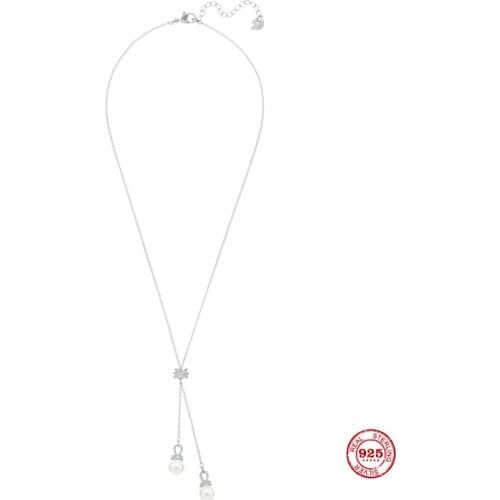 2020 Fashion Charm Pure 925 Silver Original 1:1 Copy, Simple Design Adjustable Fine Wild Necklace Female Luxury Jewelry Gifts