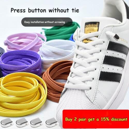 New No Tie Shoelaces Without ties Elastic Shoe laces for Sneaker Quick Lock Shoelace Kids Adult Unisex Lazy Flat Laces for shoes