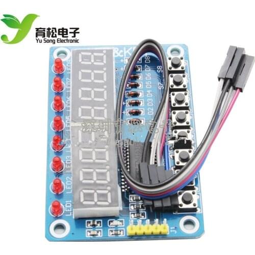 TM1638 button digital tube LED display module (8-digit digital tube\LED\button) without DuPont cable