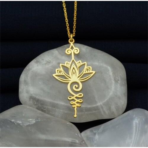 Unalome/ Lotus Necklace/Hippie Necklace/Bohemian Necklace/Silver Pendant Necklace/Gold Yoga Accessories