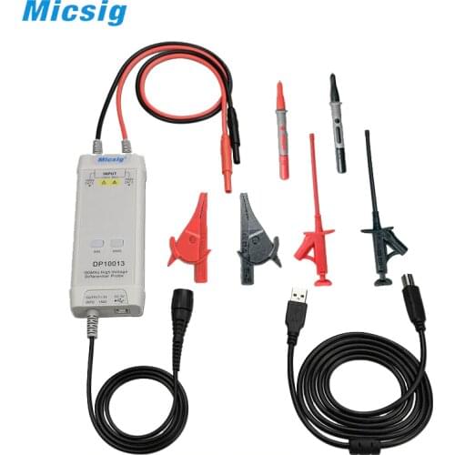 Micsig Oscilloscope 1300V 100MHz High Voltage Differential Probe DP10013 kit 3.5ns Rise Time 50X / 500X Attenuation Rate