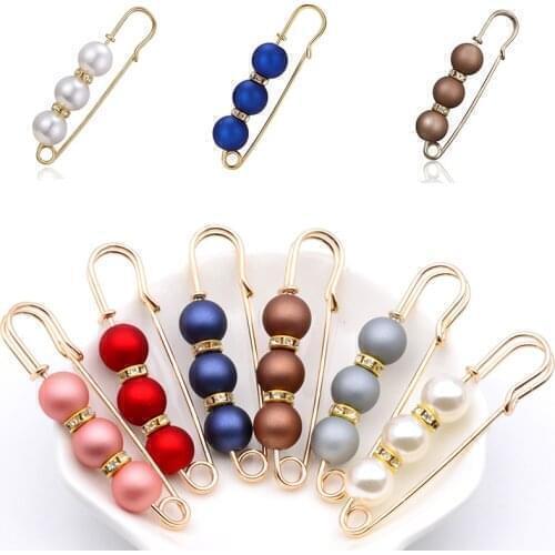 Pearls Brooch Big Beads Fashion Clothing Brooches For Women Lapel Pin Sweater Dress Brooch Pins Badge Buckle Metal Diy Accessory
