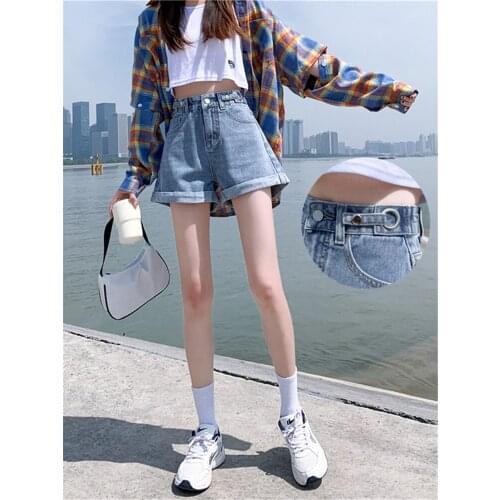 Womens Shorts High Waist Jeans Female Waist Summer In 2021, The New Thin Of Loose wide-legged The Spice Girls Dress Tide
