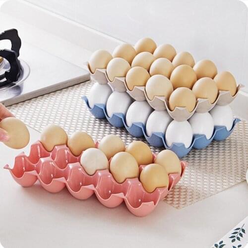1/2pcs 15grid Egg Storage Box Refrigerator Storage Egg Container Rack Tray Eggs Holder Stackable Eggs Shelf Case Organizer