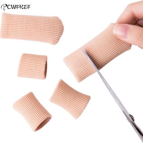1Pcs Popular Fabric Cover Protector Ribbed Knit Gel Finger Toe Separator Cap Sleeves Tube Foot Care Tools