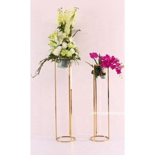 10pcs)mental painted Gold Round flower Metal Stand Centerpiece For Wedding senyu1996