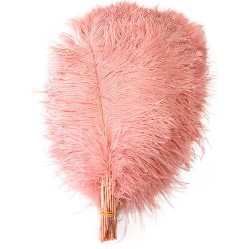 10Pcs High Quality Dyed Ostrich Feathers 35-40CM Fluffy Plumes For Crafts Wedding Table Centerpieces Carnival Clothes Decoration