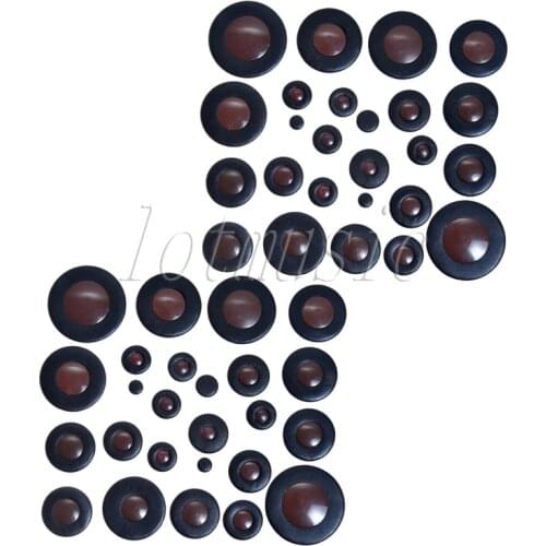 2Set Tenor Saxophone Pads Black Leather Pad for Normal Replacement