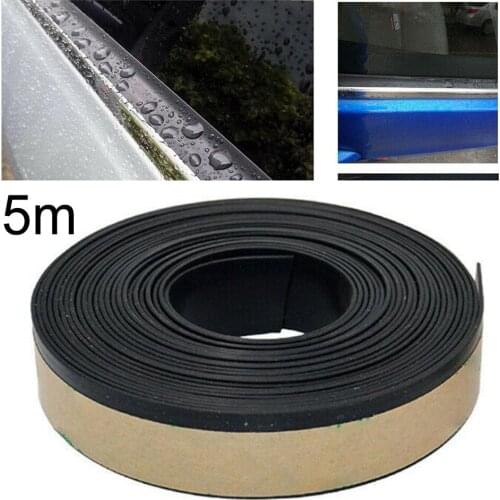 5M Rubber Car Side Door Glass Seal Weatherstrip Rain Visor Universal 1x Front & Rear Side Glass Edging