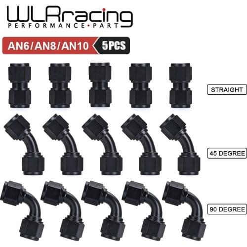 5 PCS Universal 0 45 90 Degree AN6 AN8 AN10 Female to AN6 AN8 AN10 Female Hydraulic hose Elbow Oil Cooler Fitting Hose Fittings