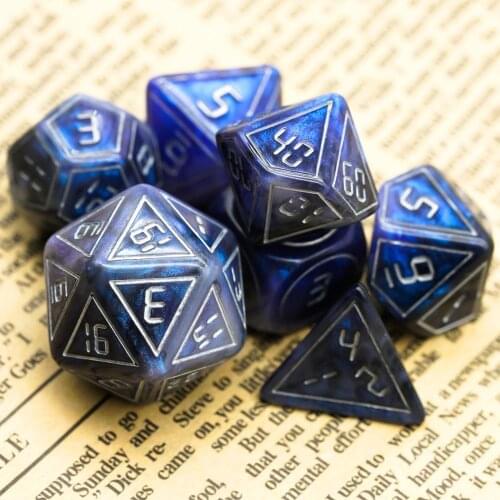 7pcs/Set Double Colors DND Dice D&D Dice D4 D6 D8 D10 D% D12 D20 Polyhedral Games Dice Set for D&D DND MTG RPG