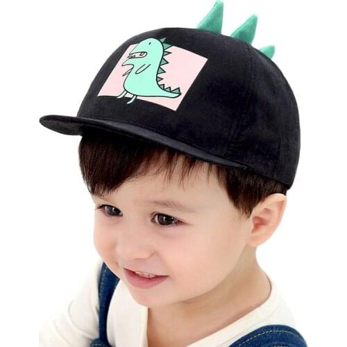 New Cartoon Dinosaur Baseball Cap Baby Boy Girls Hip Hop Hats Black Pink Yellow Blue Khaki Children Hat