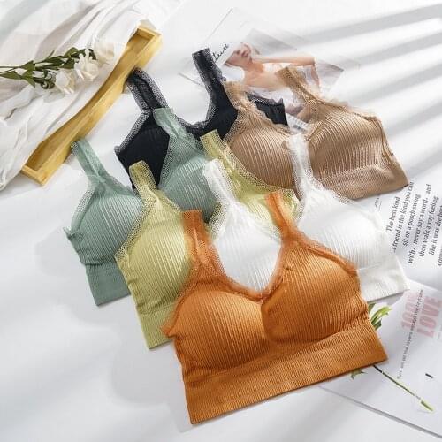 Tube Bras Women Sexy Lingerie Padded Cup A-D One Size Lace Underwear Ladies Fashion Seamless Bra Push Up Brassiere Tank Tops