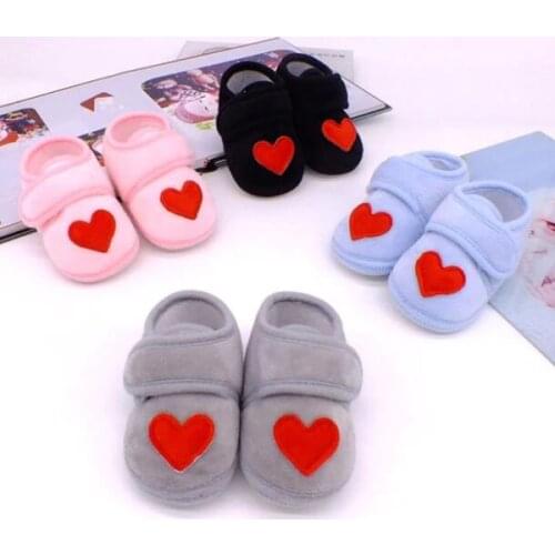 Baby Shoes Red Heart Newborn Pink Girls Infant Shoes Prewalkers Crib Shoes Nonslip Black Baby Boys 2019 New SandQ Baby Sweet