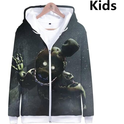 3 To 14 Years Kids Hoodies FNAF 3d Printed Hoodie Sweatshirt Boys Girls Harajuku Outerwear Jacket Coat Children Clothing