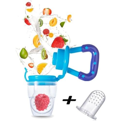 Baby Fruit Vegetable Feeder Pacifier Safe Fresh Food Feeder Teether Infant Fruit Teething Toy Bonus 1 PC Silicone Nipple Teat
