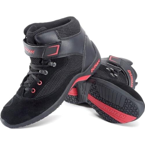 DUHAN Motorcycle Touring Breathable Boot Moto Riding Top Cow Leather Boots Motorbike Biker Chopper Cruiser Ankle hiking Shoes