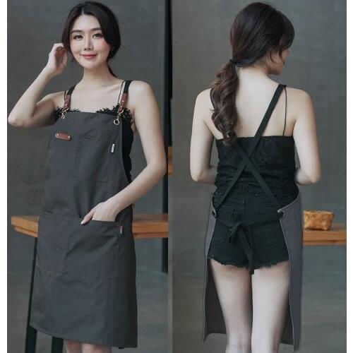 Coffee shop apron Japanese-style baking oil-proof overalls womens fashion household cleaning apron