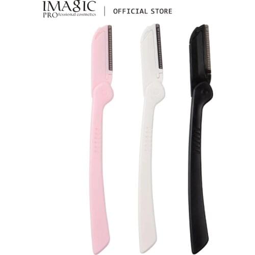 IMAGIC 3 PCS Eyebrow Trimming Blade Portable Collapsible Safety Eyebrow Shaver Ladies Facial Eyebrow Trimming Tools
