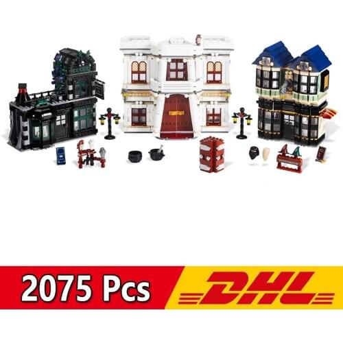 Harries Big Movie Series Building Blocks Diagon Alley 10217 16012 2075PCS Bricks Toys Children Birthday Gifts