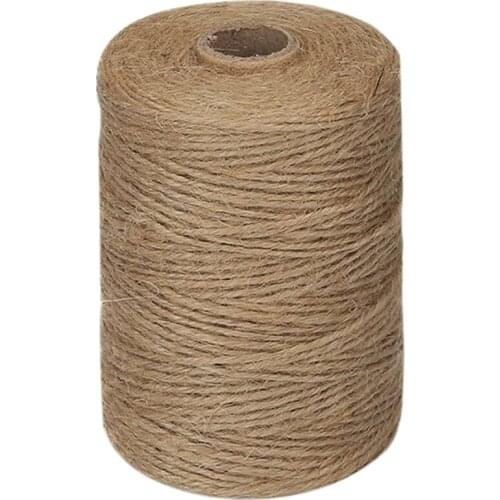 Hot 200M/ Roll 2mm Jute Twine Natural Thick Brown Twine for Home Gardening Plant Picture Hanger Industrial Packing String