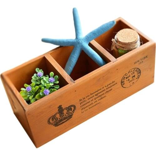 Home &Garden Multifunction Wooden Storage Boxes & Bins Creative Wood Box Pencil Vase Desktop Storage Case Office Desk Organizer