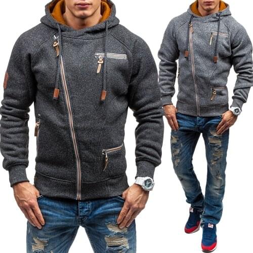 Men Casual Solid Hoodies 2021 Mens Fashion Plus Size Zipper Hooded Sweatshirt Man Autumn Warm Hoody Coat Streetwear Hip Hop Coat