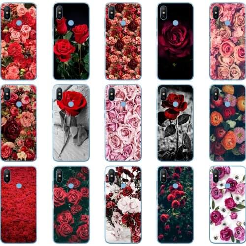 06DD Beautiful Garden Red Roses Flowers Soft Silicone Cover Case for Xiaomi Redmi 6 6a mi 8 a2 lite note 5 6 pro 7 case
