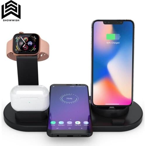 Wireless Charger 4 in 1 Wireless Charging Dock for Apple Watch and Airpods Charging Station for Multiple Devices