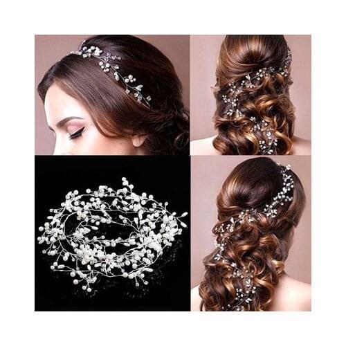New Bridal Wedding Hair Accessories Crystal Pearl Hair Accessories Fashion Handmade Headdress Women Decoration Hairpin Jewelry