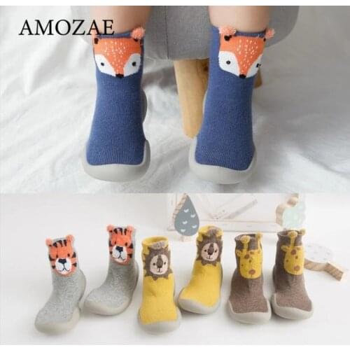 Baby Toddler Shoes Baby Shoes Non-slip Fox Tiger Thickening Shoes Sock Floor Shoes Foot Socks Animal Style
