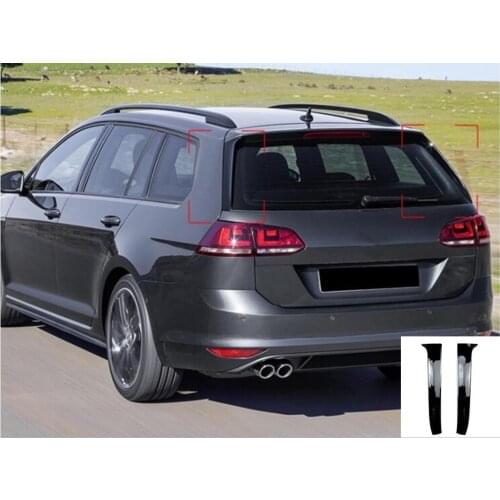 Pair Rear Window Side Spoiler canard canards Splitter Glossy For VW Golf 7 R Variant Wagen 2014-2017 Gloss Black/Carbon