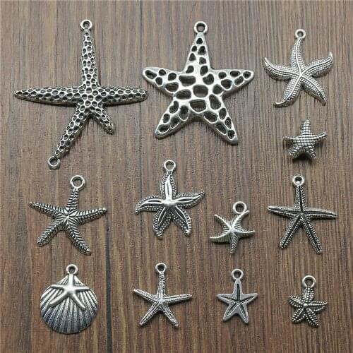 20pcs Starfish Charms Antique Silver Color Starfish Pendant Charms Sea Animal Starfish Charms For Jewelry Making DIY Craft